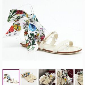 Gucci Horse Bit Sandals with Lace up Ribbon